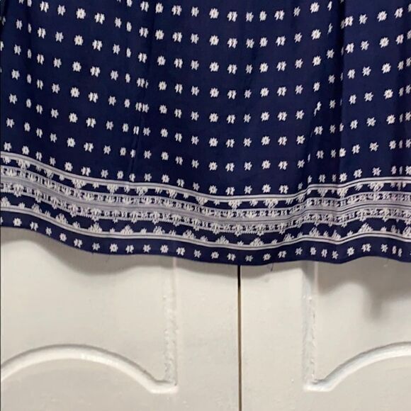 Max Studio sleeveless tunic top Navy/White print M - Picture 5 of 8